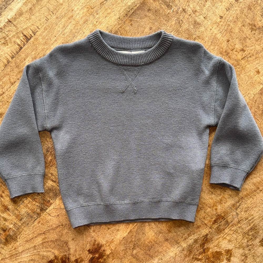 Charcoal Knit Crewneck Sweater || Zara